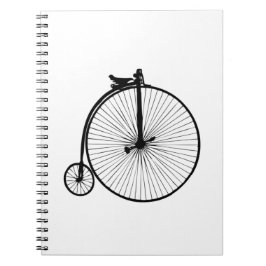 Svart penny-farthing vintagecykel anteckningsbok