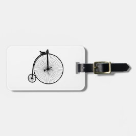 Svart penny farthing vintagecykel bagagebricka