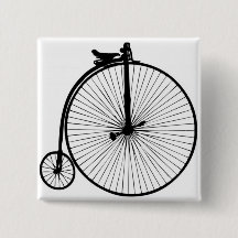 Svart penny farthing vintagecykel