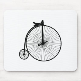 Svart penny-farthing vintagecykel musmatta