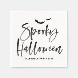 Svart pensel Lettering Spooky Halloween Pappersservett