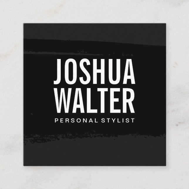 Svart pensel med enkel fetstil fyrkantigt visitkort (Framsida)