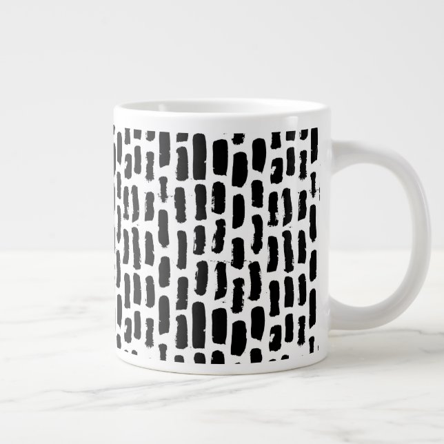Svart penseldragsmönster jumbo mugg (Höger)