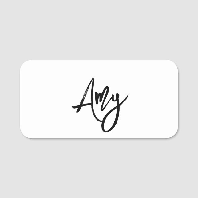 Svart penselskript första Namn Namnbricka (Framsida)