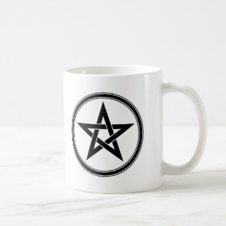 svart pentacle kaffemugg