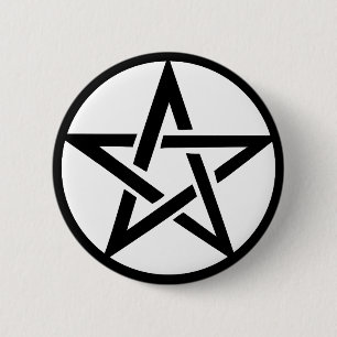 svart pentaclepentagramring knapp