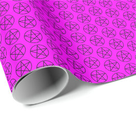 Svart Pentagram på Rosa Presentpapper