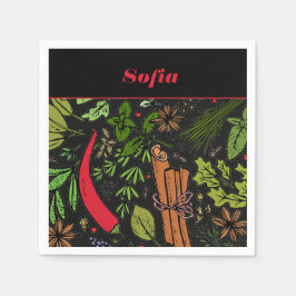 Svart pepparpeppar mönster namn pappersservett