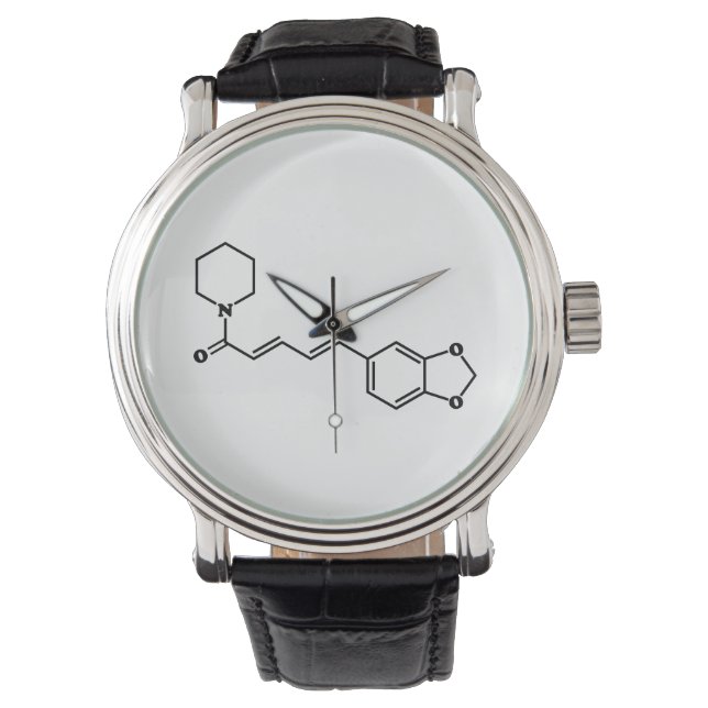 Svart pepparpiperin Molecular Chemical Formula Armbandsur (Framsida)