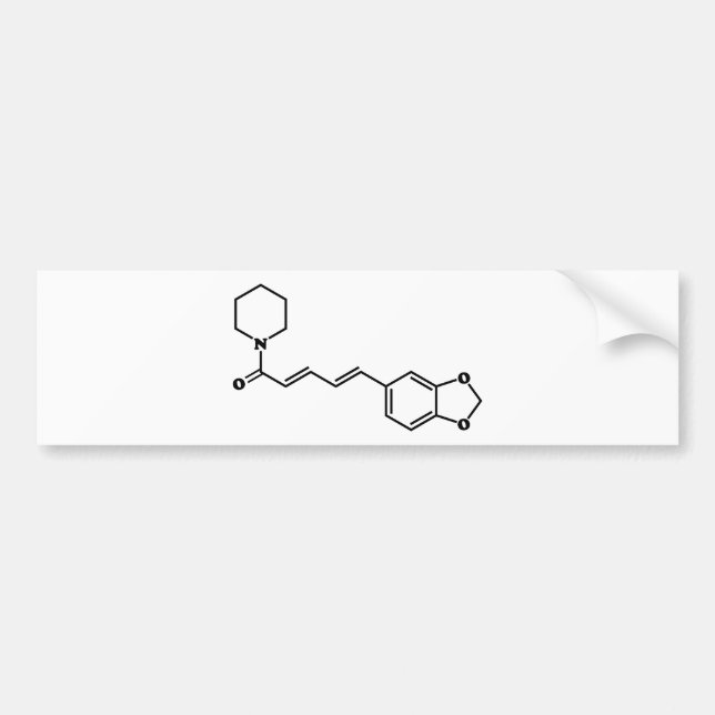 Svart pepparpiperin Molecular Chemical Formula Bildekal (Framsidan)