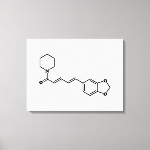Svart pepparpiperin Molecular Chemical Formula Canvastryck