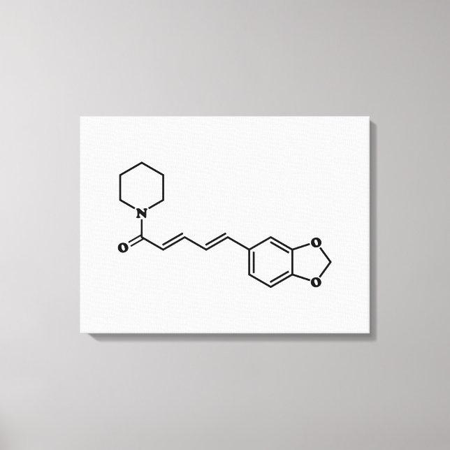 Svart pepparpiperin Molecular Chemical Formula Canvastryck (Framsida)