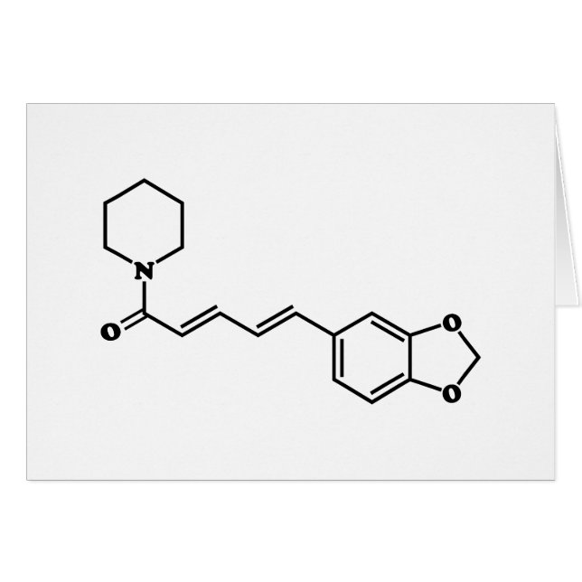 Svart pepparpiperin Molecular Chemical Formula Hälsningskort (Framsidan Horizontal)