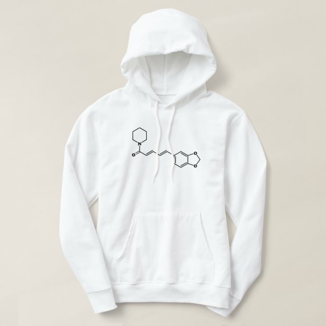 Svart pepparpiperin Molecular Chemical Formula Hoodie (Design framsida)