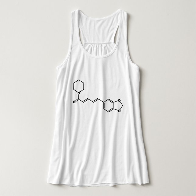 Svart pepparpiperin Molecular Chemical Formula Linne Med Racerback (Design framsida)