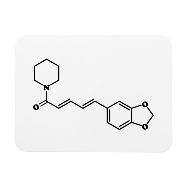 Svart pepparpiperin Molecular Chemical Formula Magnet (Horisontell)