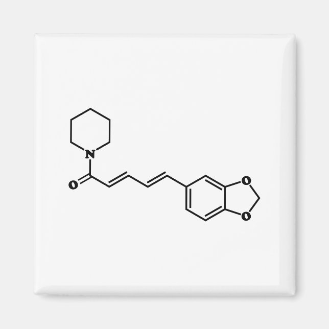 Svart pepparpiperin Molecular Chemical Formula Magnet (Framsidan)