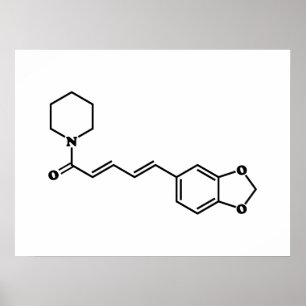 Svart pepparpiperin Molecular Chemical Formula Poster