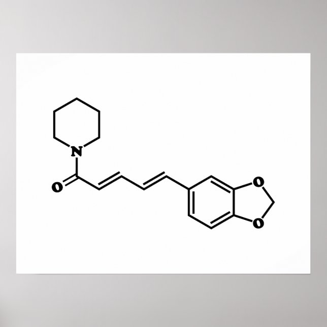 Svart pepparpiperin Molecular Chemical Formula Poster (Framsidan)