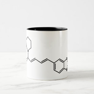 Svart pepparpiperin Molecular Chemical Formula Två-Tonad Mugg