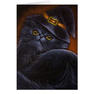 Svart perserkattkort hälsningskort