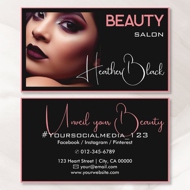 Svart persik Thin Gräns Ram Visitkort (Skapare uppladdad)