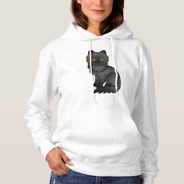 Svart persisk söt seriekatillustration t shirt (Framsida)