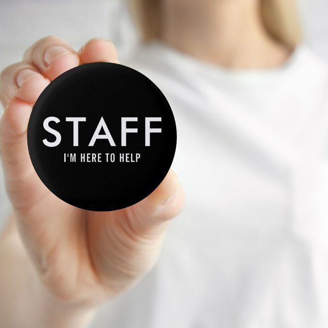 Svart personal här för att hjälpa knapp (Skapare uppladdad)