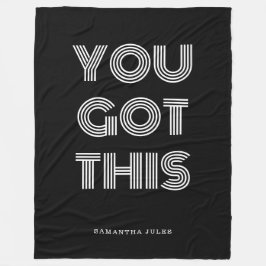 Svart Personlig DU HAR DENNA MOTIVERING Fleecefilt