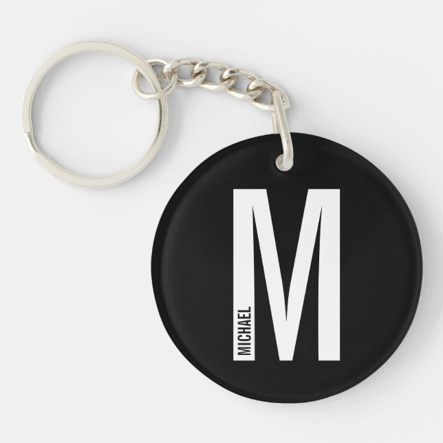 Svart Personlig Fet Monogram och Namn (Framsidan)