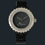 Svart Personlig för Elegant Armbandsur<br><div class="desc">Bara Elegant Personlig Black Watch-Perfektens gåva till mamma,  flickvän eller fru - en vacker svart handklocka. För att avslappnaden ska gå eller en kvällsresa kan den här klockan bäras när som helst på dagen för vilken tillfälle som helst.</div>
