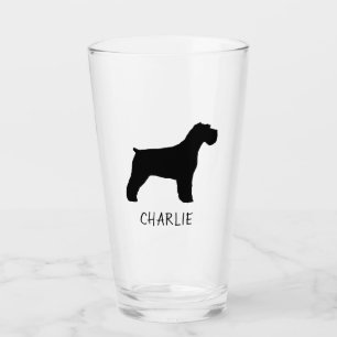 Svart personlig för SchnauzerhundSilhouette Glaskopp