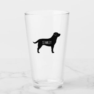 Svart personlig för Silhouette för Labrador Glaskopp