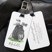 Svart personlig golfmonogram