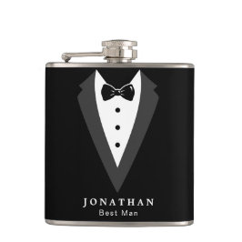 Svart Personlig Groomsman Vinyl Wrapped Flask Fickplunta