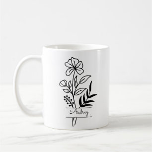 Svart personlig i figur med Namn Kaffemugg