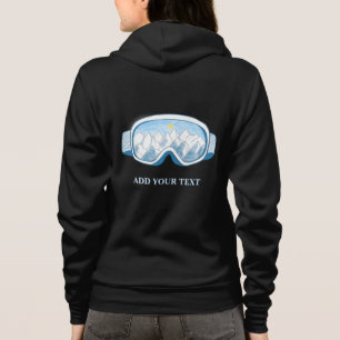 Svart Personlig i Ski Goggles Illustration T Shirt