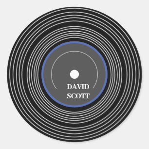 Svart personlig Lp vinyl Runt Klistermärke