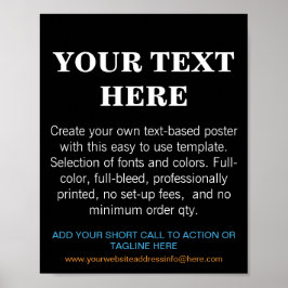 Svart personlig Modern Text Poster