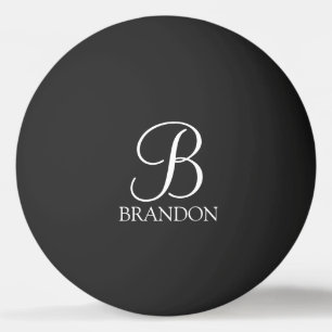 Svart Personlig, Monogram och Namn Pingisboll
