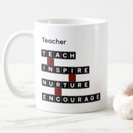 Svart personlig namnskylt för lärare kaffemugg