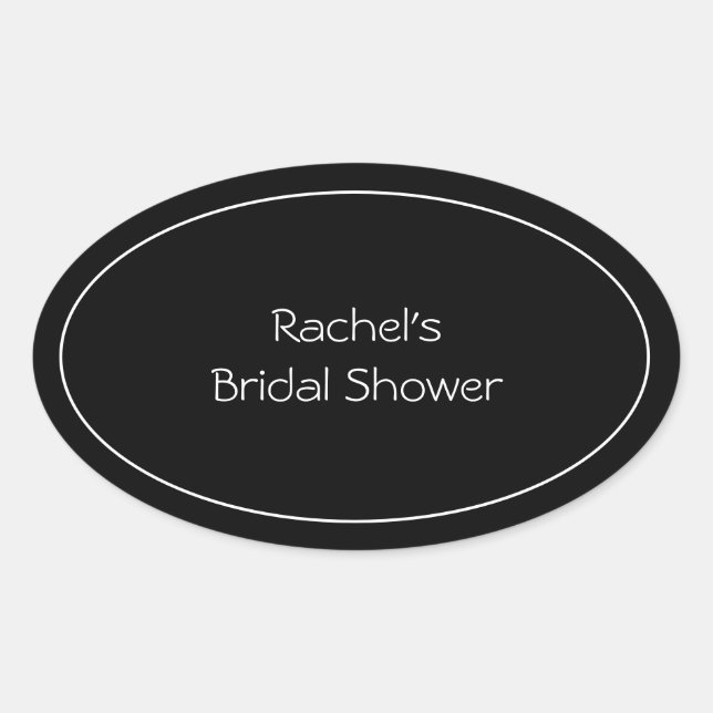 Svart Personlig Oval Klistermärke (Framsida)