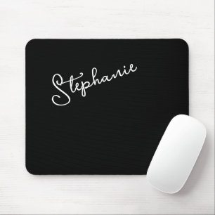 Svart Personlig Script Namn Chic Minimalistisk  Musmatta
