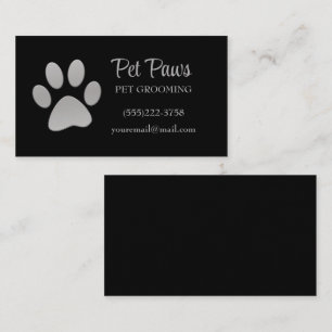 Svart Pet Grooming Service hund Tass Visitkort
