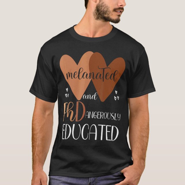 Svart Phd Studenten melanerad och ph farlig T Shirt (Framsida)