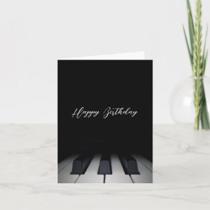 Svart piano modern glad födelsedag kort