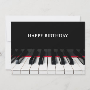 Svart piano nycklar tuts grattis på födelsedagen julkort