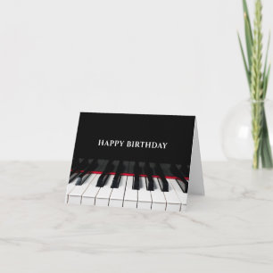 Svart piano nycklar tuts grattis på födelsedagen kort