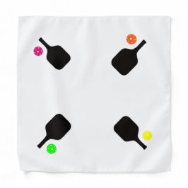 Svart pickleball paddle och smart bollar bandana