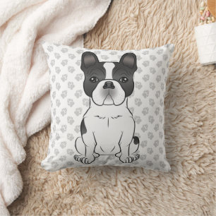 Svart Piebald Fransk Bulldog / Fransk Bulldogg Hun Kudde